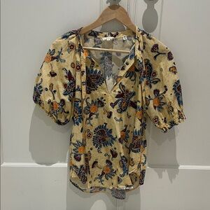 A.L.C. Yellow Floral Print Blouse